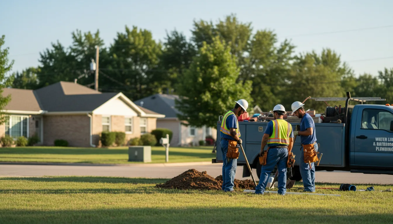 Residential water line and bathroom plumbing service in Coats, KS